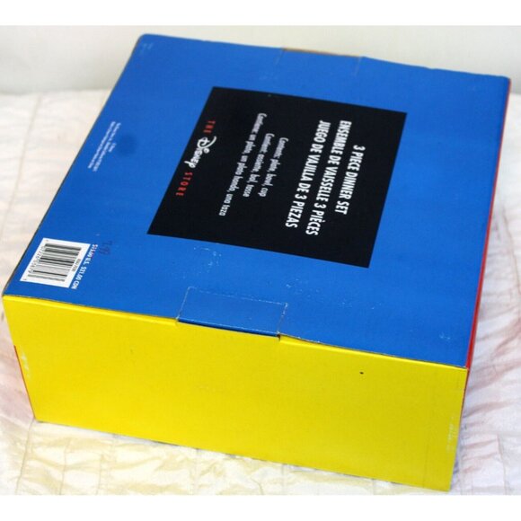 Vtg 90s Disney Dinner Set Color Block Mickey Plate Bowl Cup Fork Spoon Melamine - Picture 13 of 14